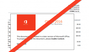 Fake Invoices – Don’t enable document malware!