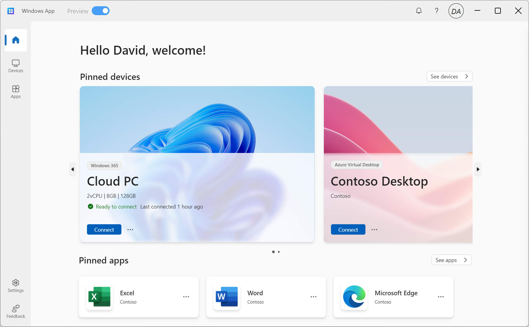 windows app hosted desktops